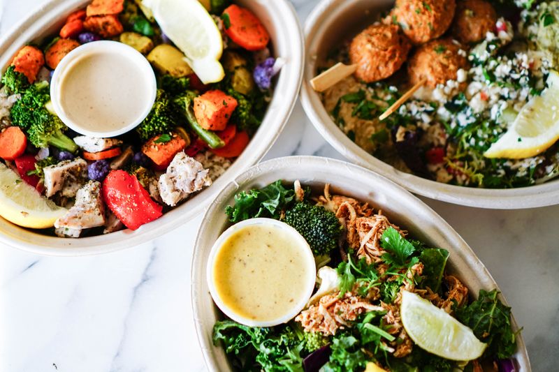 Zupas Harvest Grain Bowl with roasted vegetables